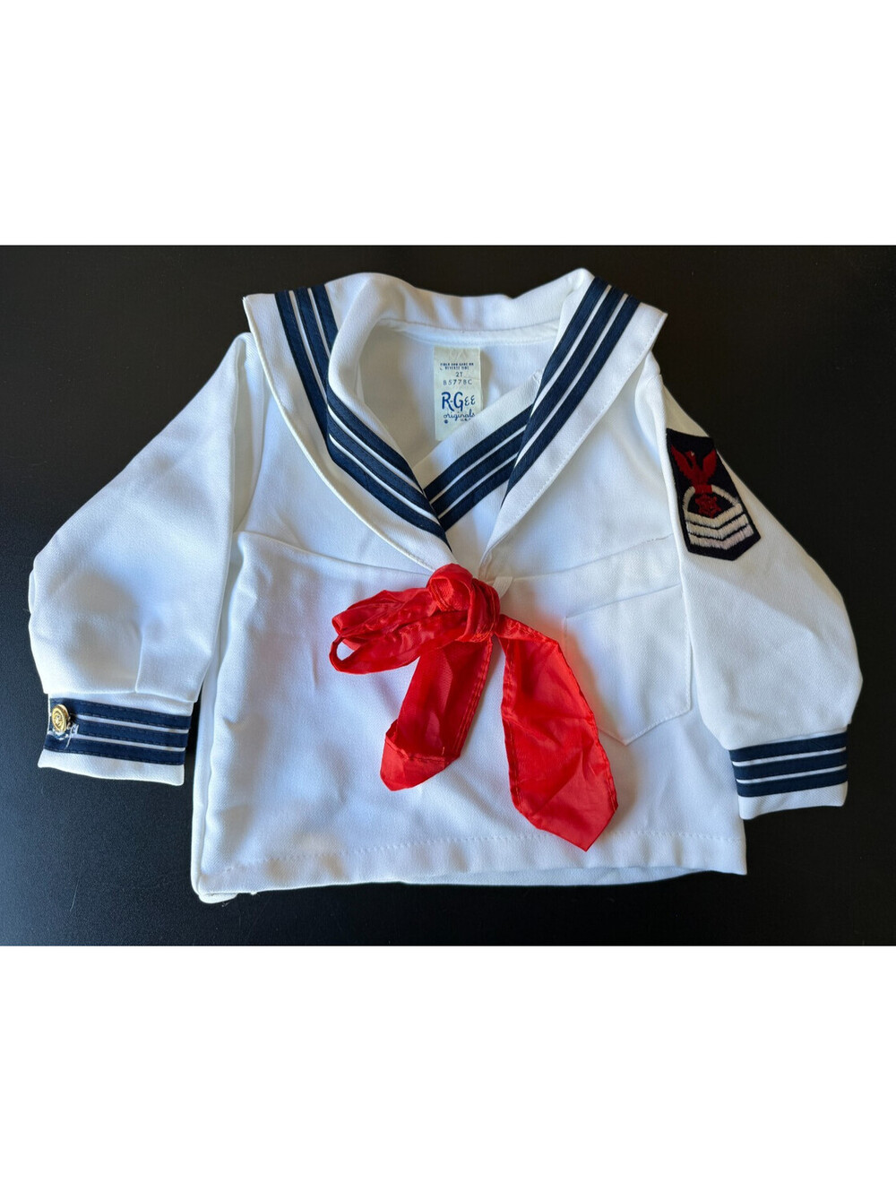 R-Gee Kids Sz 2T Sailor Shirt Vintage US Navy Child's White Uniform